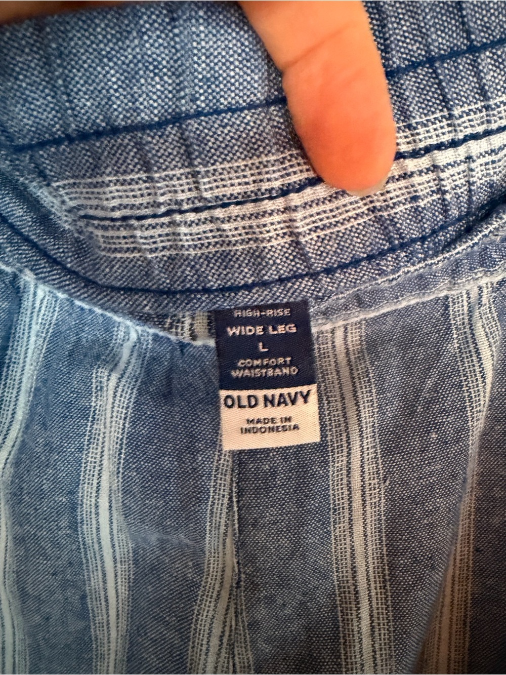 Old Navy Blue & White Striped Wide-Leg Pants - Picture 3 of 5